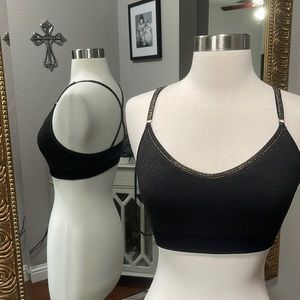 Victoria's Secret Black Glitter Sports Bra
